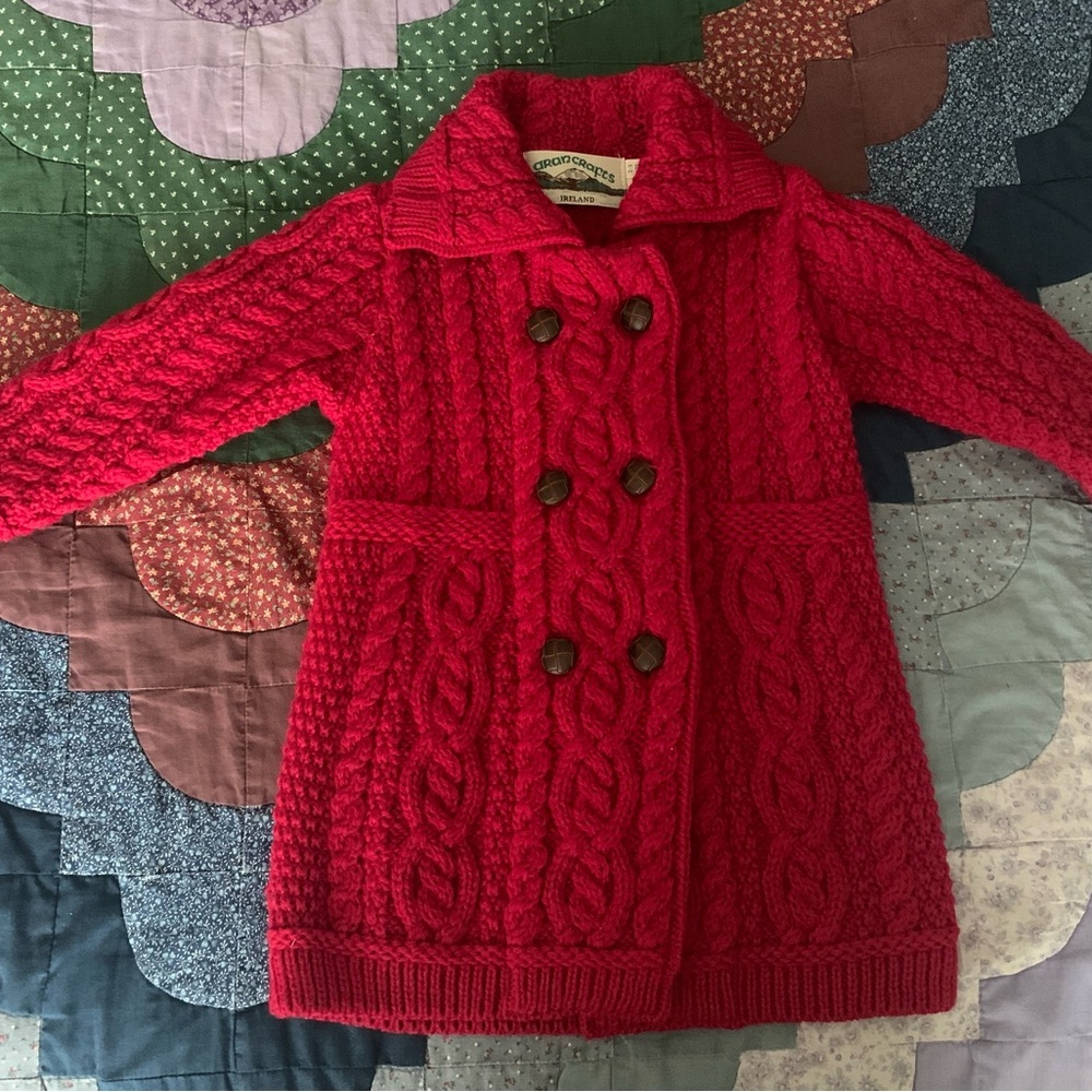 Aran Crafts Vibrant Pink Merino Wool Knit